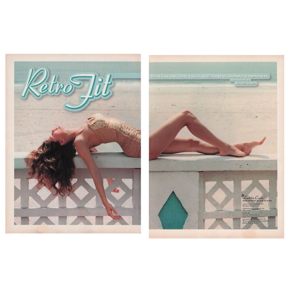 2000 Sexy Hot Body Model Bikini Swimsuit Legs Feet Pinup Print Ad Magazine Page